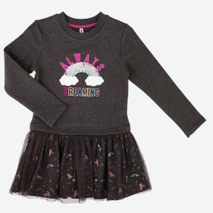 Платье детское Barkito «Радужный единорог», темно- (140)