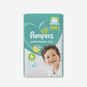 Подгузники Pampers Active Baby-Dry, Extra Large (13-18 кг), 16 шт