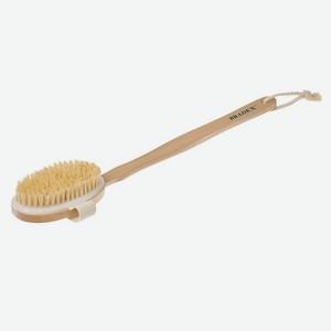 BRADEX Щётка для сухого массажа из чайного дерева с щетиной кактуса со съемной ручкой