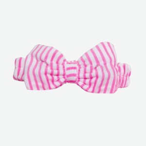Повязка-резинка на голову Baffy «Бантик» розовая полоска