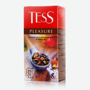 Чай Tess Pleasure черный с шиповником и яблоком (1.5г x 25шт), 38г Россия