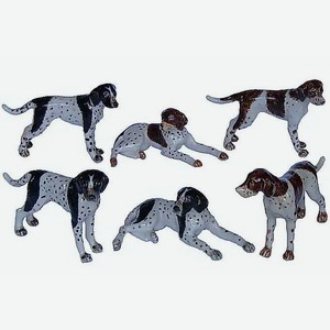 Набор фарфоровых фигурок KLIMA  Пойнтер , 6шт, 6см (Франция)
