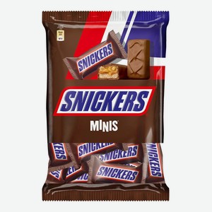 Батончик Snickers Minis шоколадный с арахисом, карамелью и нугой 180 г