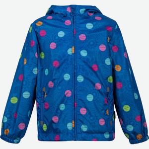 Куртка для девочки Barkito,синяя с рисунком в горо (110)