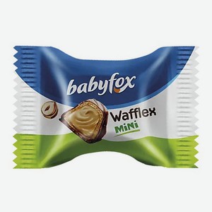 Конфеты вафельные Babyfox Creamy с молочно-ореховой начинкой в молочном шоколаде, 100 г