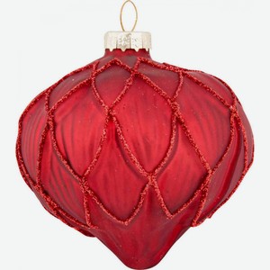 Ёлочное украшение Луковка цвет: красный, 8 см