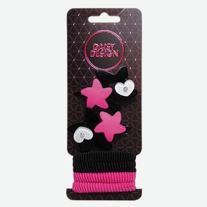 Набор аксессуаров для волос Daisy Design розовый с черным