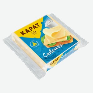 БЗМЖ Сыр плавленый Карат Сливочный 25%, 130 г ломтики