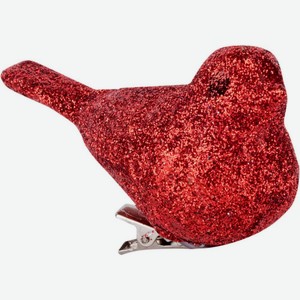 Набор ёлочных игрушек Птица цвет: красный 9 см, 3 шт.