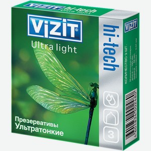 Презервативы ультратонкие Vizit, 3 шт.
