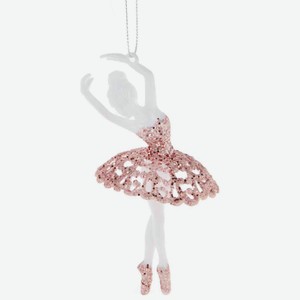 Ёлочное украшение SYYKLC-1923018 Балерина цвет: белый с розовым, 14 см