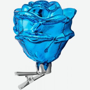 Ёлочное украшение Цветок цвет: синий, 7,4 см