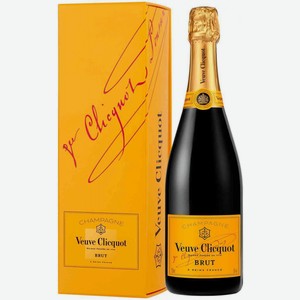 Вино игристое Veuve Clicquot белое брют в подарочной упаковке 12 % алк., Франция, 0,75 л