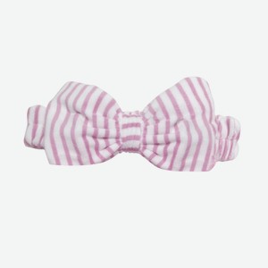 Повязка-резинка на голову Baffy «Бантик» нежно-розовая полоска