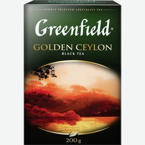 Чай черный GREENFIELD Golden ceylon листовой к/уп, Россия, 200 г