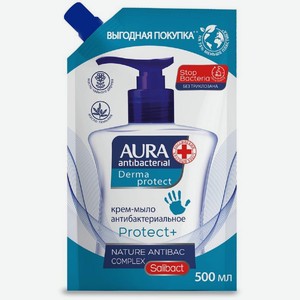 Крем-мыло Aura Antibacterial Derma Protect антибактериальное 500мл