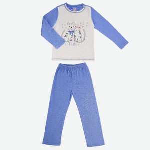 Пижама детская Bonito kids, темно-голубая (116)