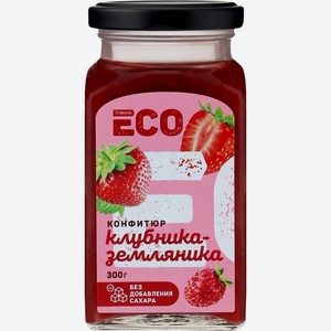 Конфитюр ЛЕНТА ECO б/сахара клубнично-земляничный, Россия, 300 г