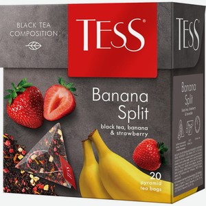 Чай черный TESS Banana split к/уп, Россия, 20 пир