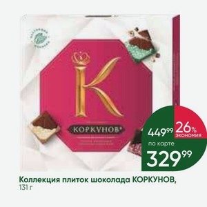 Коллекция плиток шоколада КОРКУНОВ, 131 г