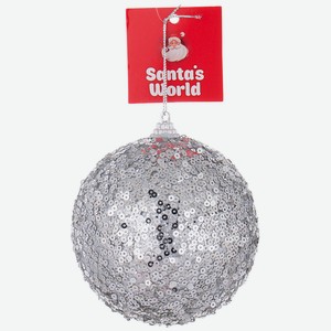 Шар Santa s World 10см серебряный артHE2213C-122