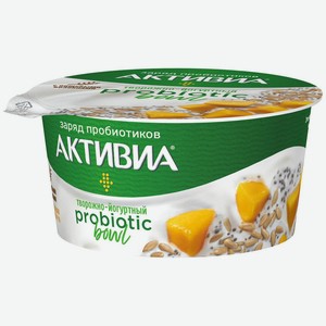 Продукт творожно-йогуртный Активия Probiotic Bowl манго-семена подсолнуха-чиа 3.5 %, 135 г