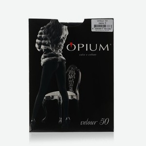 Женские колготки Opium Velour 50den Nero 3 размер