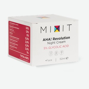 Ночной крем длялица MIXIT Aha Revolution 5% glycolic acid, 50мл