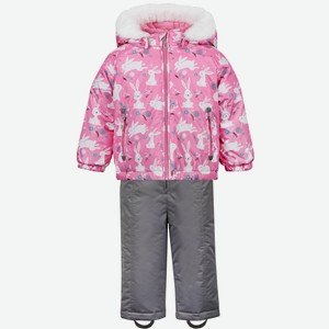 Комплект зимний для девочки куртка и полукомбинезо (74)