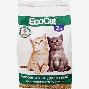 Наполнитель для кошачьего туалета EcoCat древесный 2кг