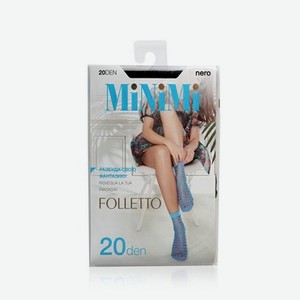 Женские капроновые носки в полоску Minimi Folletto 20den Nero