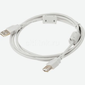 Кабель-удлинитель USB2.0 USB2.0-AM-AF-1.8M-MG, USB A(m) - USB A(f), ферритовый фильтр , 1.8м, серый