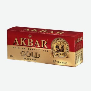 Чай Akbar Gold черный пакетированный (2г x 25шт), 50г