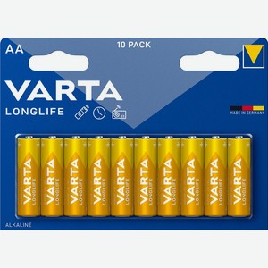 Батарейки Varta Longlife AA LR6 щелочные, 10 шт.