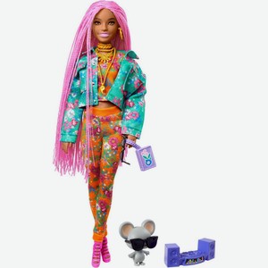 Кукла Barbie Экстра с розовыми косичками GXF09