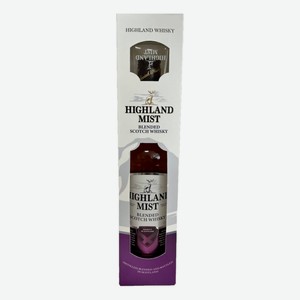 Виски Highland Mist + бокал в подарочной упаковке, 0.7л