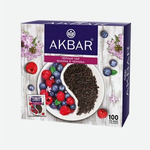 Чай Akbar Малина и черника, 100х