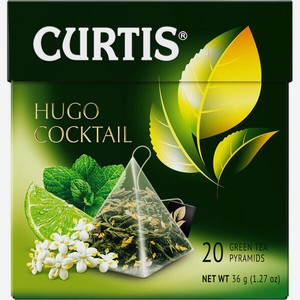 Чай зеленый Curtis Hugo Cocktail, пирамидки, 20х1,8/
