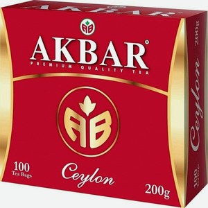 Чай Akbar Ceylon черный в пакетиках 200 г