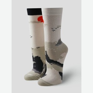 Комплект носков с принтом в японском стиле - 2 пары