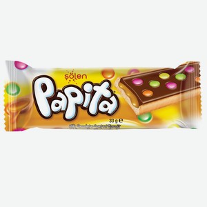 Печенье Papita с карамелью и драже в молочном шоколаде 33 г