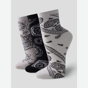 Набор хлопковых носков с орнаментом пейсли - 3 пары