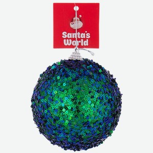 Шар Santa s World 10см синий артHE2213C-117