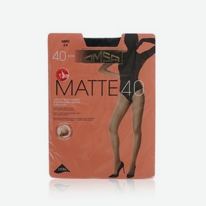 Женские матовые колготки без шортиков Omsa Matte 40den Nero 2 размер