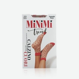 Женские капроновые носки Minimi Cuori 20den Caramello / Rosso