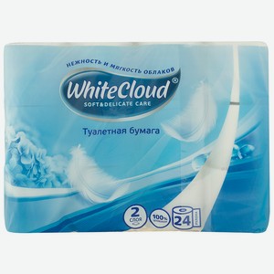 Туалетная бумага WHITECLOUD2 сл. 24 рул. белая (Окей)