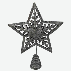 Ёлочное украшение XQ23720-S Верхушка на елку звезда цвет: серебряный, 25 см