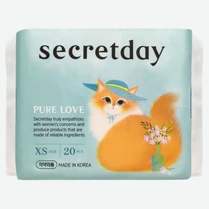 Прокладки ежедневные Secretday хлопковые Pure Love XS, 20 шт