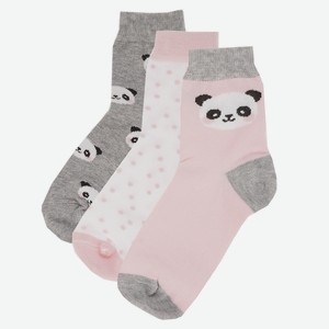 Носки для девочки Barkito 3 пары, белые, розовые, (18-20)