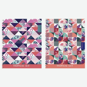 Тетрадь «Проф-Пресс» Фламинго и геометрический орнамент клетка, 48 листов